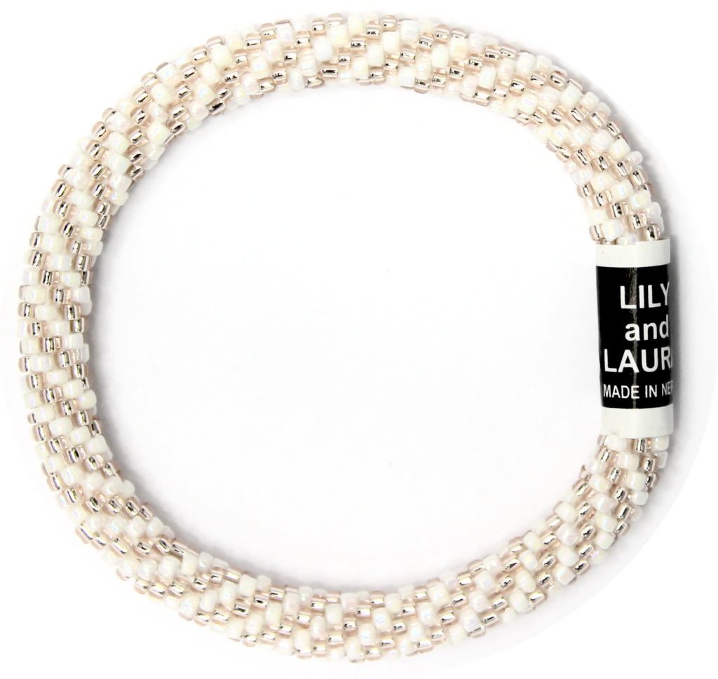 Lily and Laura Buffed Rose Gold and Pearl Spiral