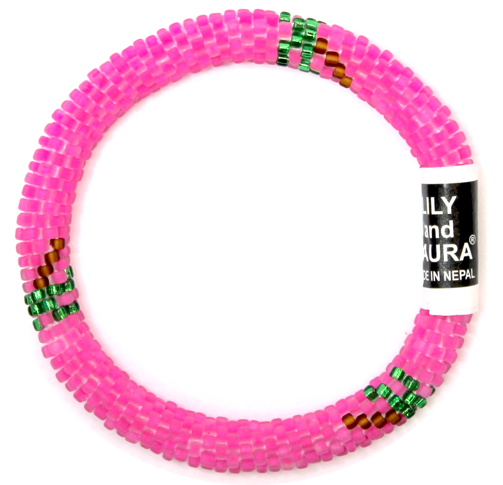 8" Extended Size Lily and Laura Pink and Palm Trees