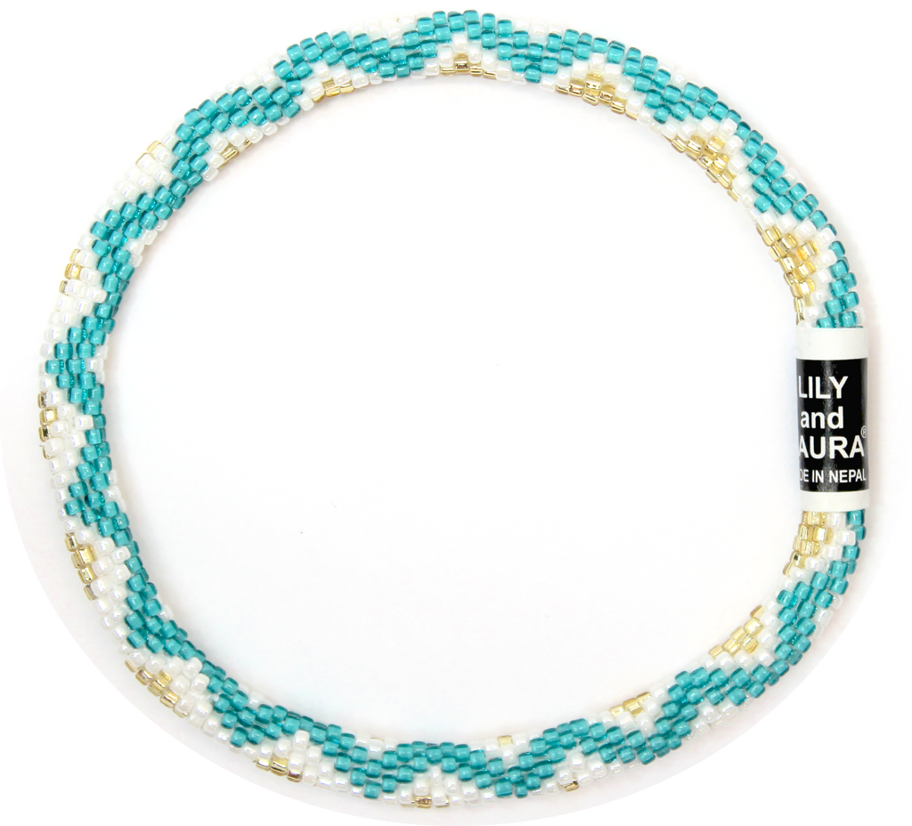 Lily and Laura Teal Wave Anklet