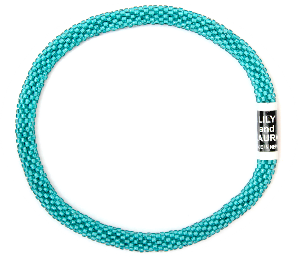 Lily and Laura Clear Blue Teal Anklet