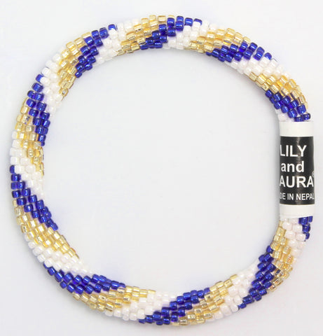 Royal Blue, Gold and White Spiral