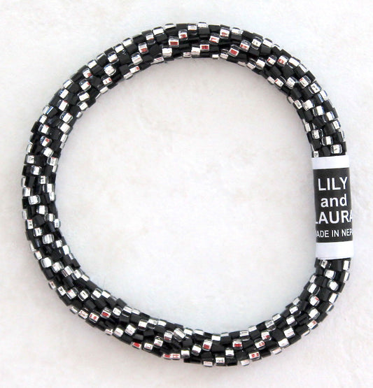 Lily and Laura Black Cut and Silver Spiral