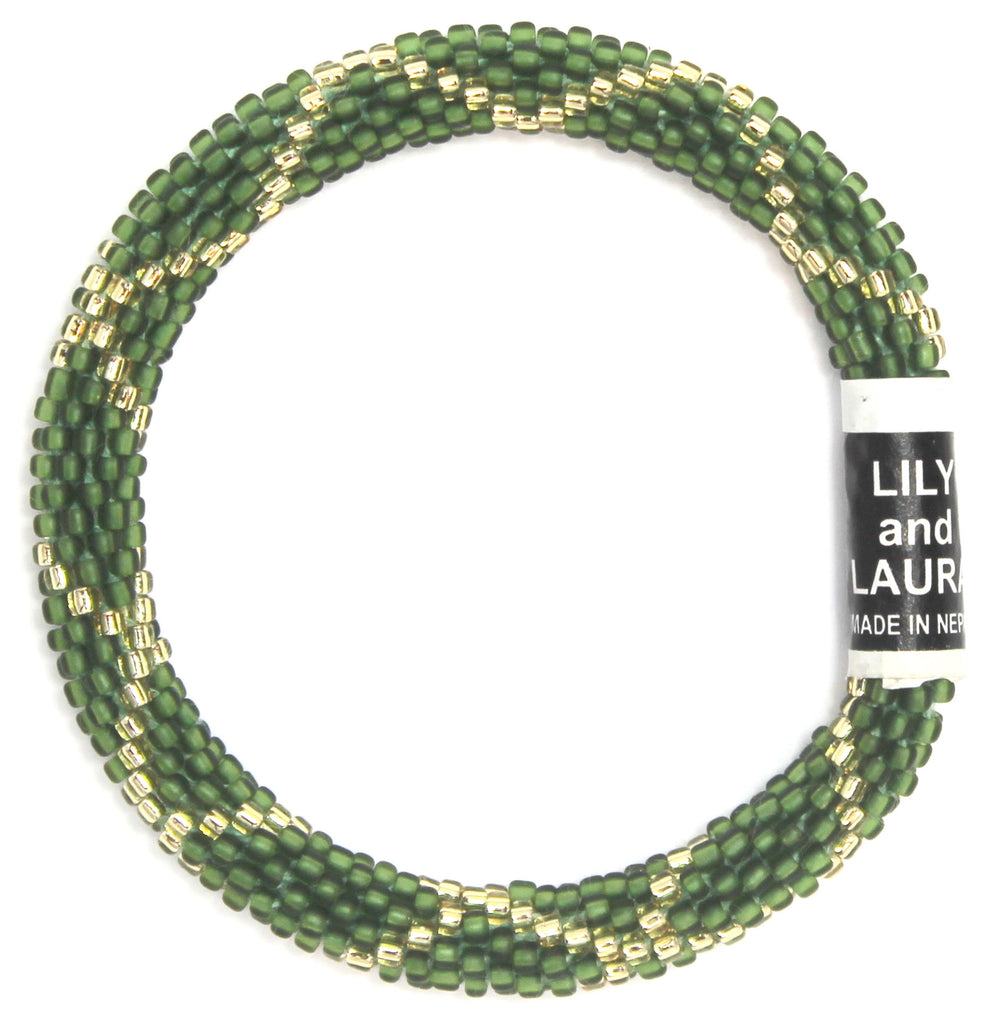 8" Extended Size Lily and Laura Matte Olive with Gold Criss Cross