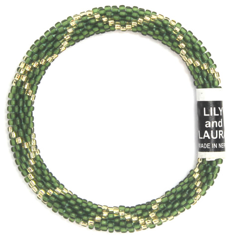 8" Extended Size Lily and Laura Matte Olive with Gold Criss Cross
