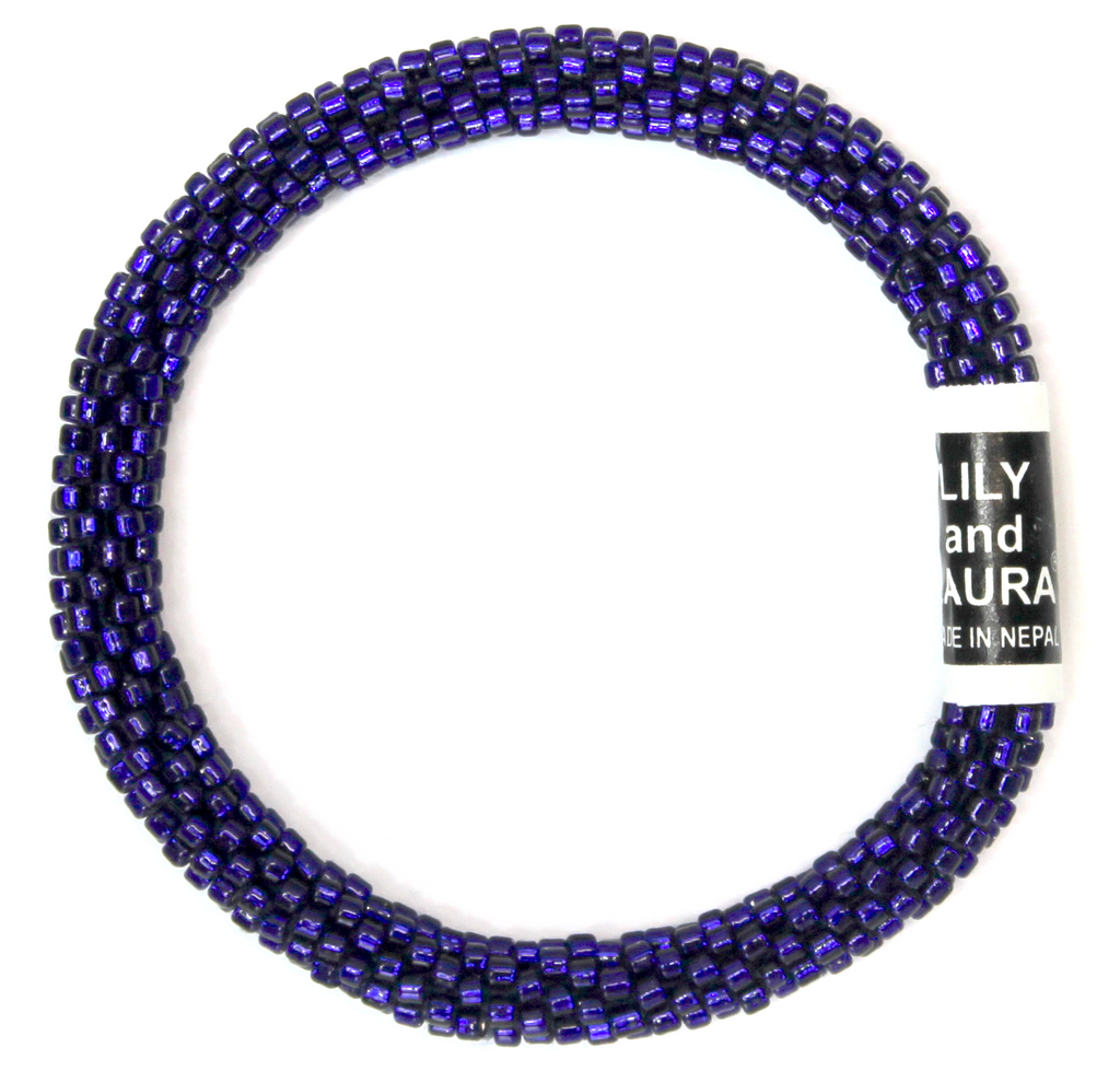 8" Extended Size Lily and Laura Navy Blue Round Solid