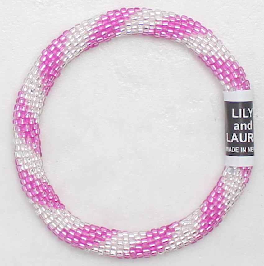 Lily and Laura Bright Pink Silver Spiral