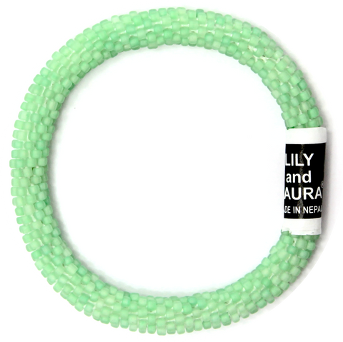 Lily and Laura Matte Green Mint with White Thread