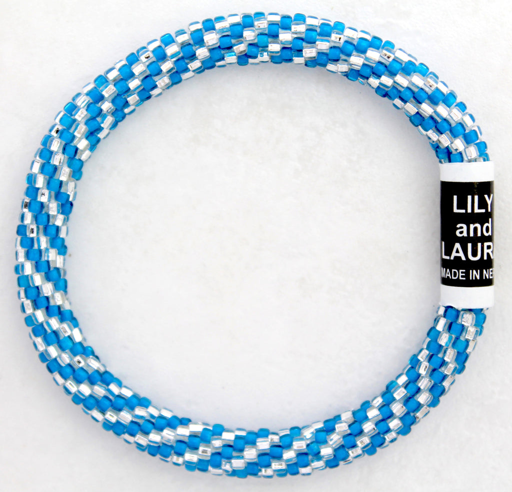 Cornflower Blue and Silver Spiral