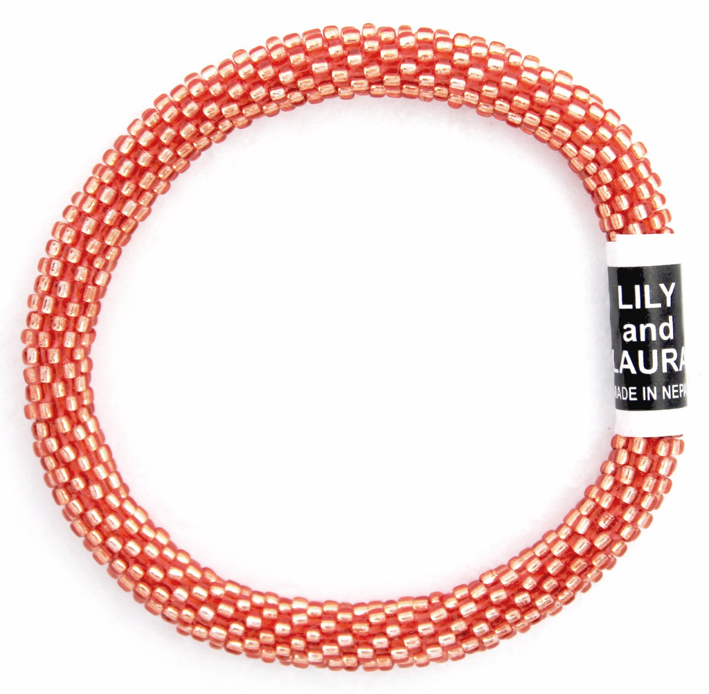 Lily and Laura Metallic Orange Coral Solid