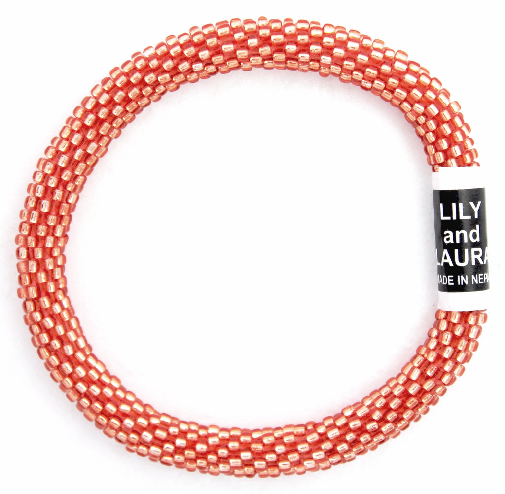 8" Extended Size Lily and Laura Metallic Orange Coral Solid