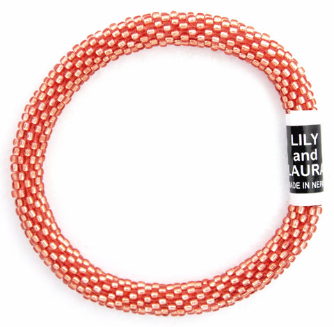 Lily and Laura Metallic Orange Coral Solid