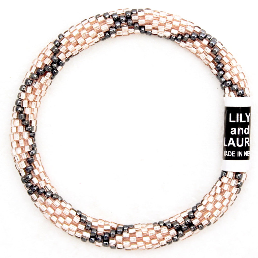 8" Extended Size Lily and Laura Rose Gold With Hematite Criss Cross