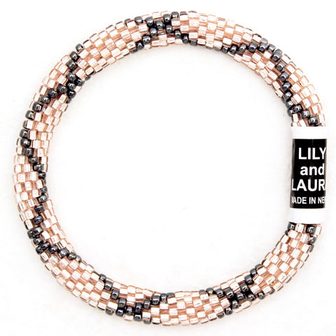 Lily and Laura Rose Gold With Hematite Criss Cross