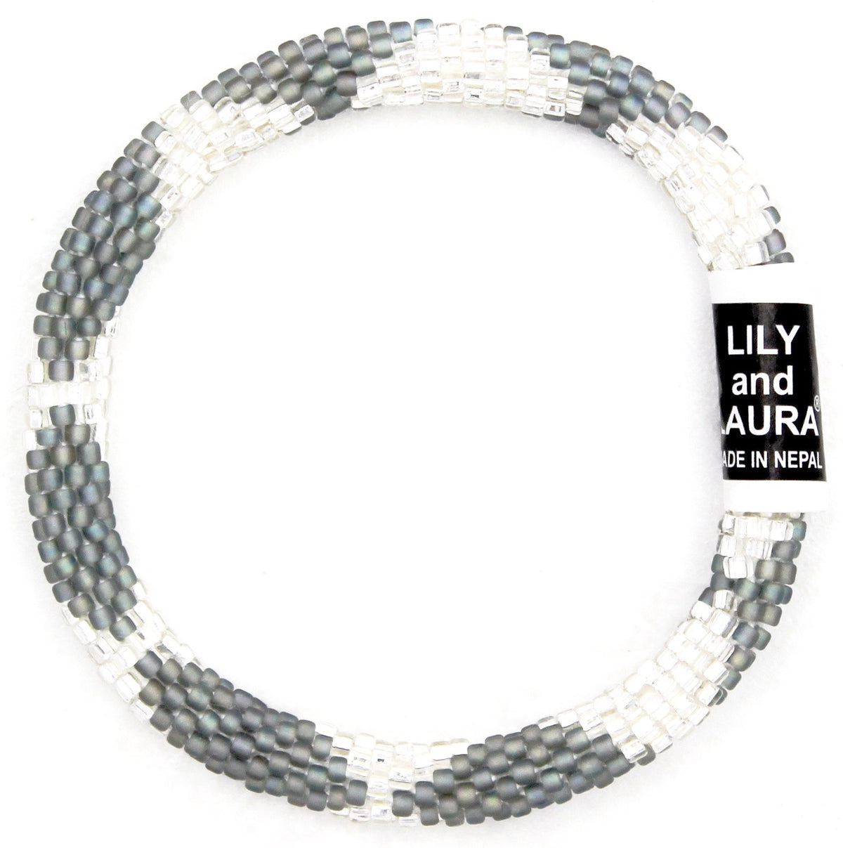 8" Extended Size Lily and Laura Matte Rainbow Gray & Silver Big Diamonds