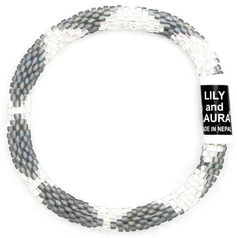 8" Extended Size Lily and Laura Matte Rainbow Gray & Silver Big Diamonds