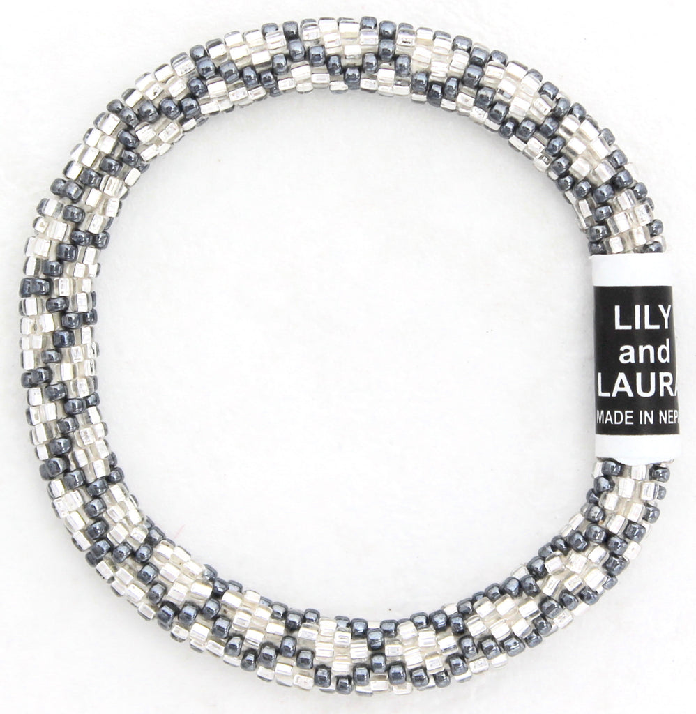 Lily and Laura Hematite Chain Link On Silver