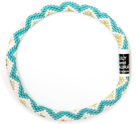 Lily and Laura Teal Wave Anklet