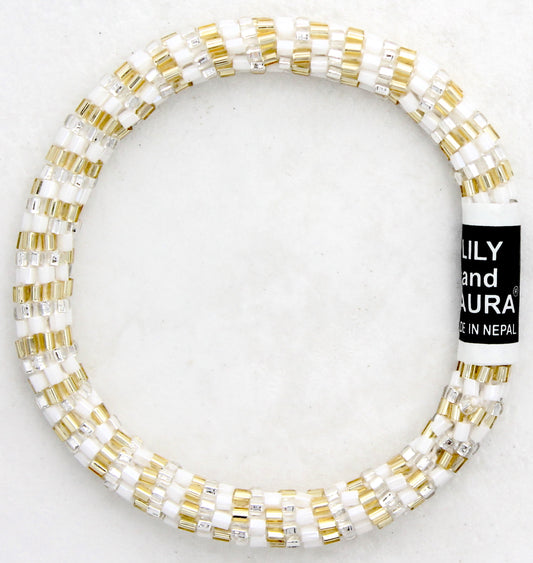 Lily and Laura Cut Gold, White and Silver Stripes