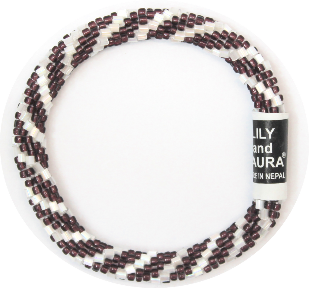 Maroon and White Shell Spiral