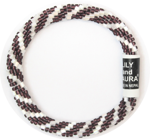 Maroon and White Shell Spiral
