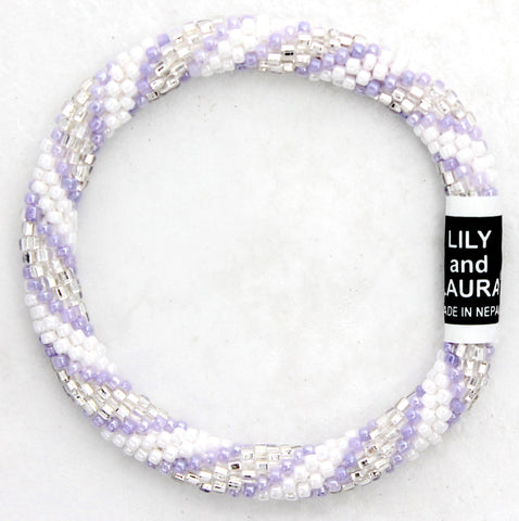 Lily and Laura Pastel Purple Silver and White Spiral