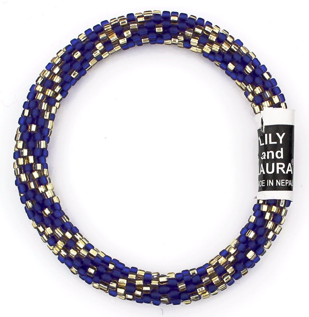 Lily and Laura Gold and Matte Royal Blue Elegant Galaxy