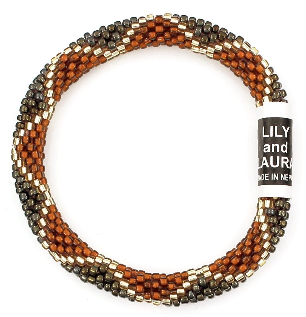 Lily and Laura Autumn Maple and Bronze with Gold Criss Cross