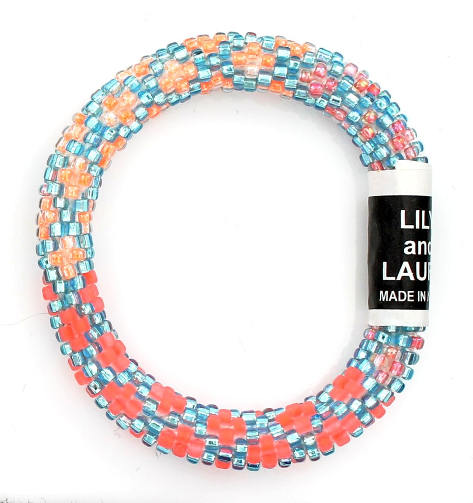 Mini Lily and Laura Aquatic Coral Color Block