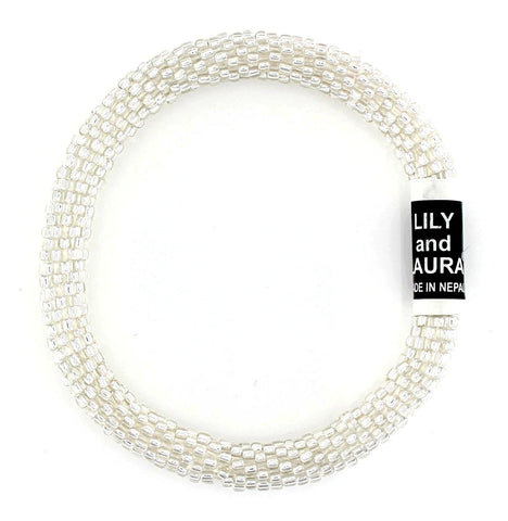 8" Extended Size Lily and Laura Buffed Silver Solid