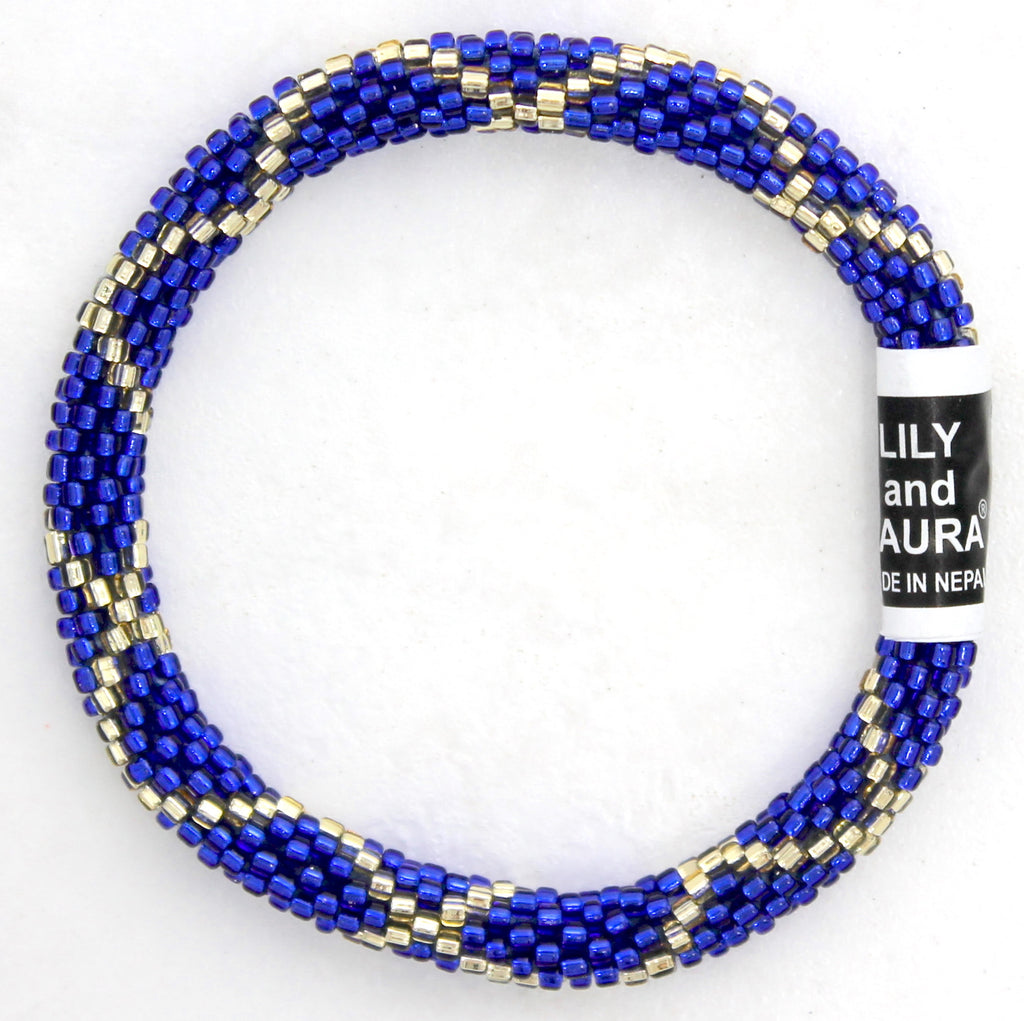 Lily and Laura Royal Blue with Gold Criss Cross