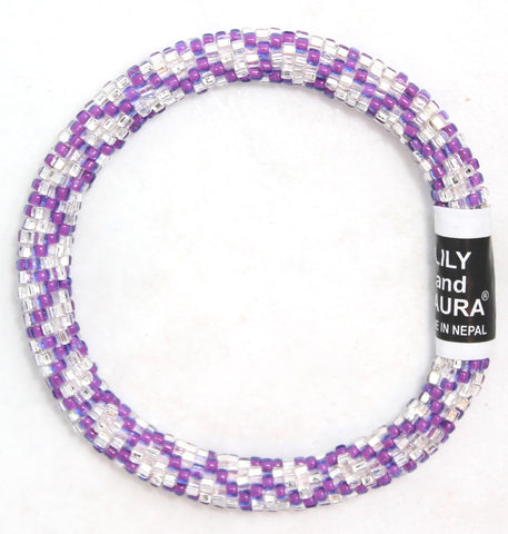 Lily and Laura Bright Purple Chainlink on Silver