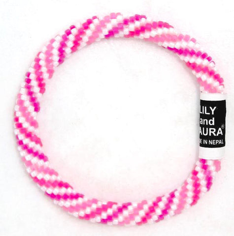 Lily and Laura Bright Pink Spirals