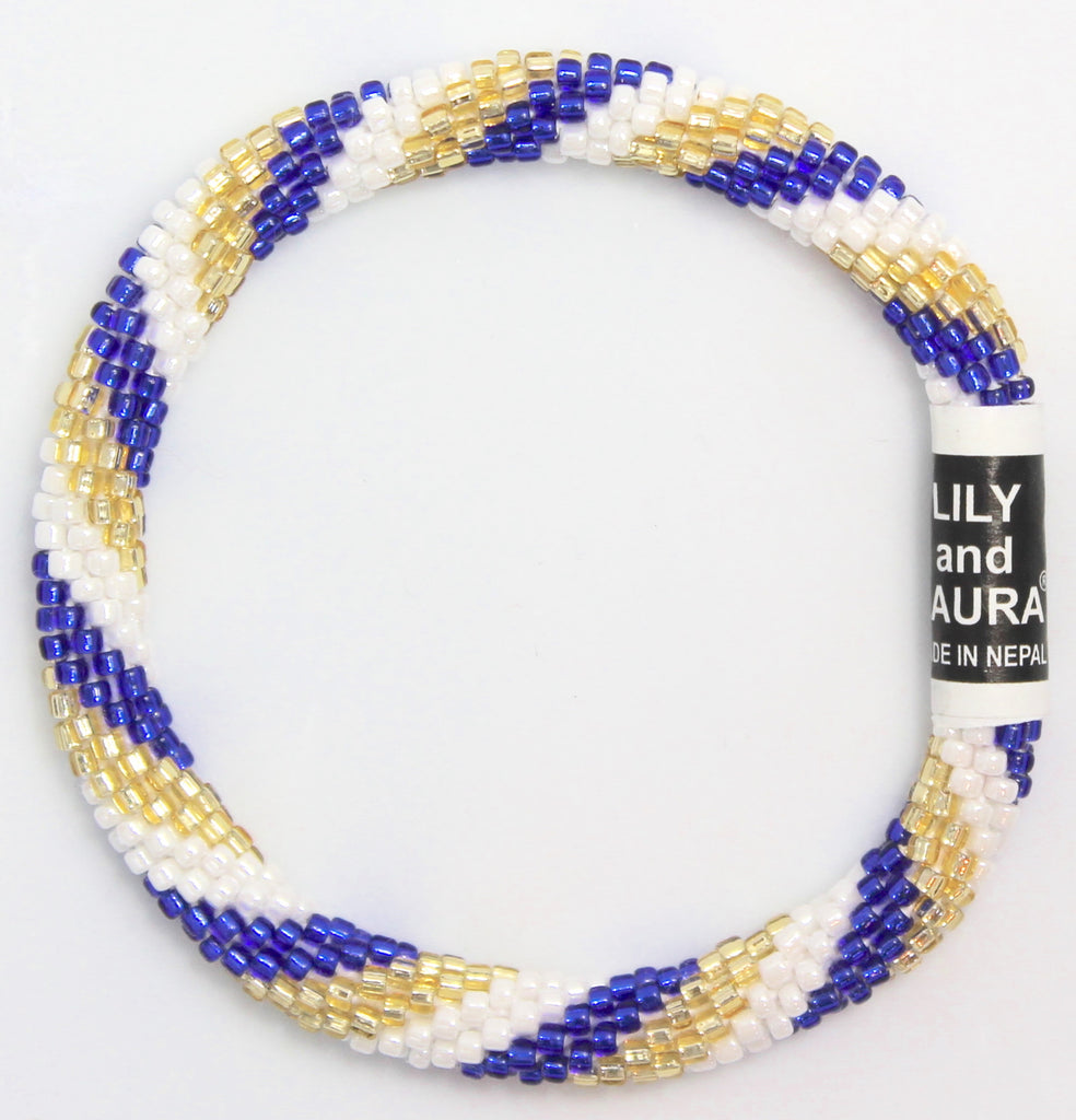 Royal Blue, Gold and White Spiral