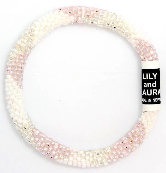 Lily and Laura Pink Champagne, White and Silver Big Diamonds
