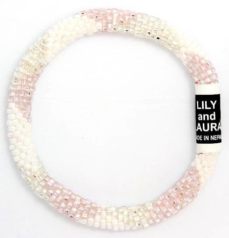 8" Extended Size Lily and Laura Pink Champagne, White and Silver Big Diamonds