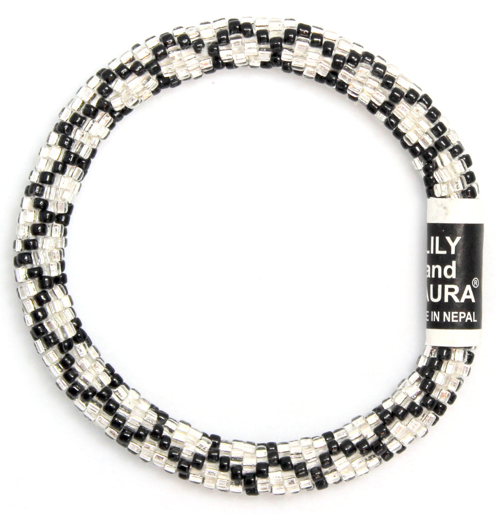 Lily and Laura Black Chainlink on Silver