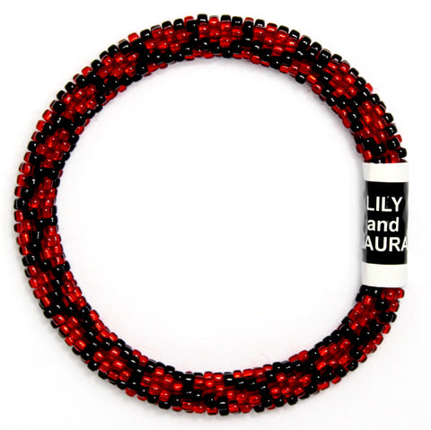 Lily and Laura Black Chain Link on Red