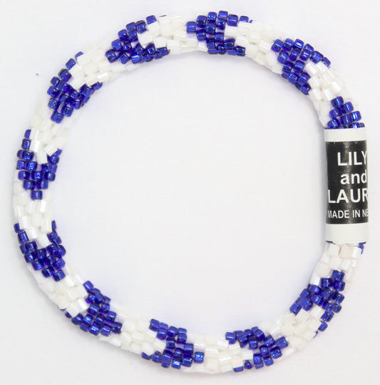 Lily and Laura Royal Blue and White Chevron