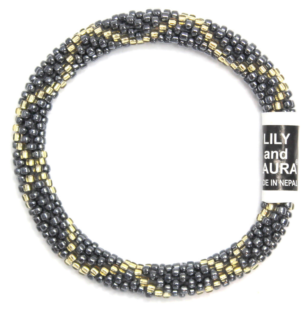 Lily and Laura Gold Criss Cross on Hematite