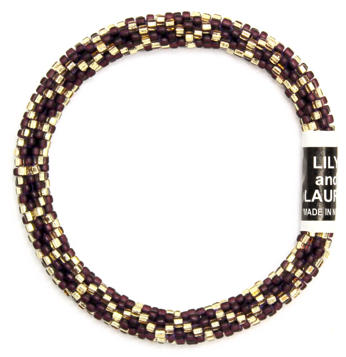 Lily and Laura Gold Chainlink on Matte Maroon