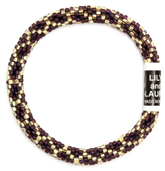 Lily and Laura Gold Chainlink on Matte Maroon