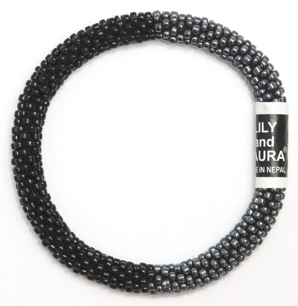 Lily and Laura Hematite and Black Color Block