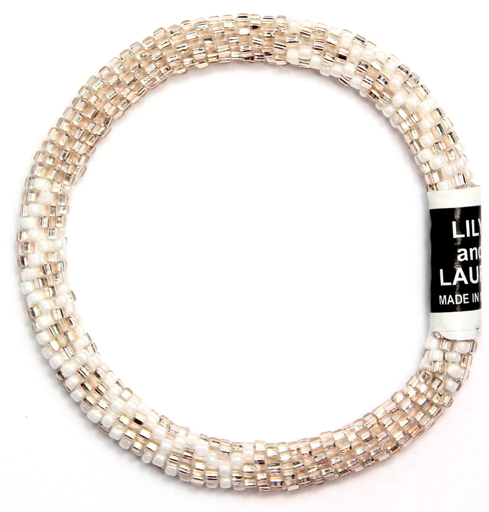 8" Extended Size Lily and Laura White Overlay on Rose Gold
