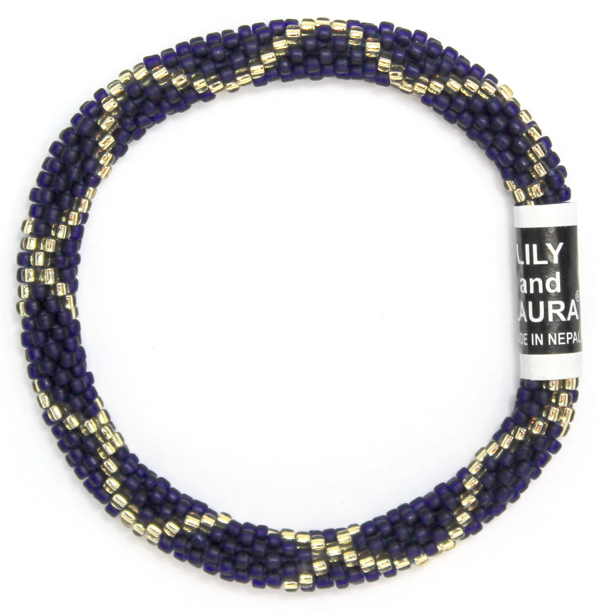 Lily and Laura Gold Criss Cross on Matte Navy