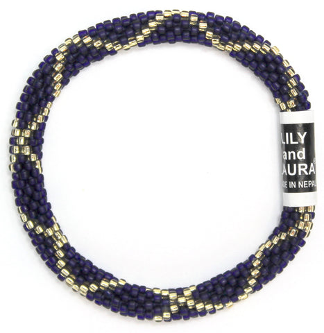 8" Extended Size Lily and Laura Gold Criss Cross on Matte Navy