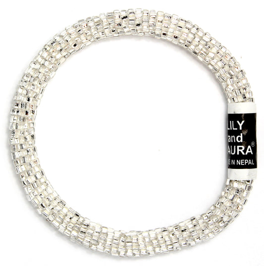 8" Extended Size  Lily and Laura Solid Crystal Silver