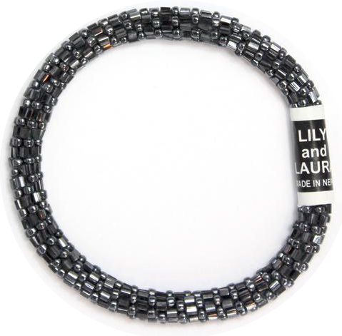 8" Extended Size Lily and Laura Hematite Cut and Round Solid