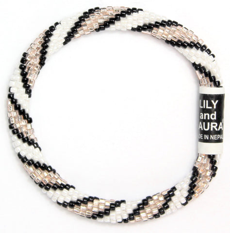 Lily and Laura Rose Gold, Black, & White Spiral