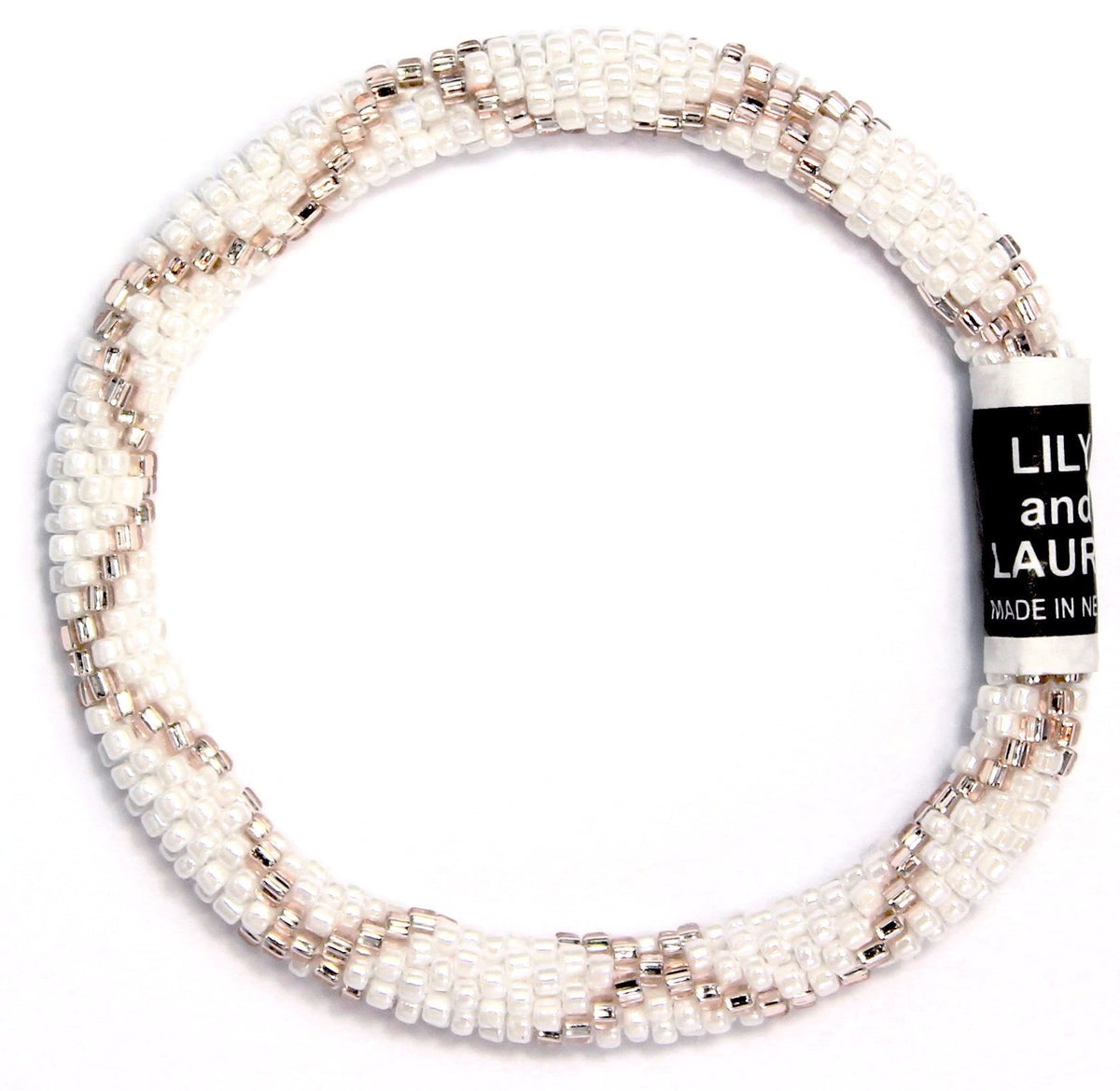 8" Extended Size Lily and Laura Rose Gold Crisscross On White