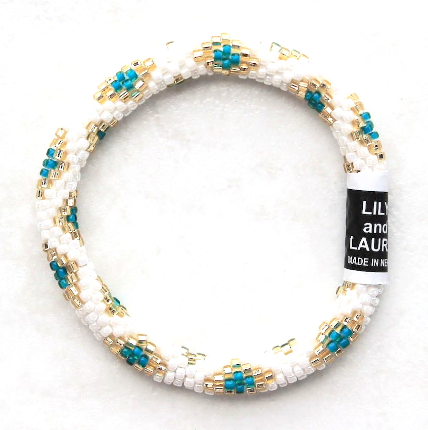 Lily and Laura Blue Teal and Gold Little Diamond Gem